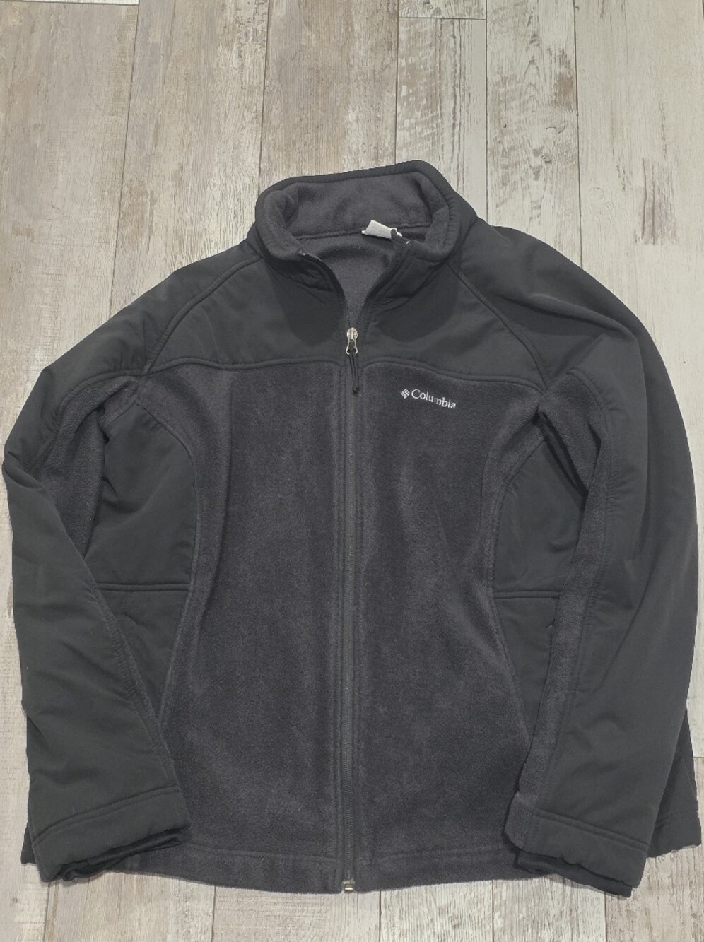 2XL Women's Columbia Fleece Jacket Medium Weight Solid Black XXL Full Zip